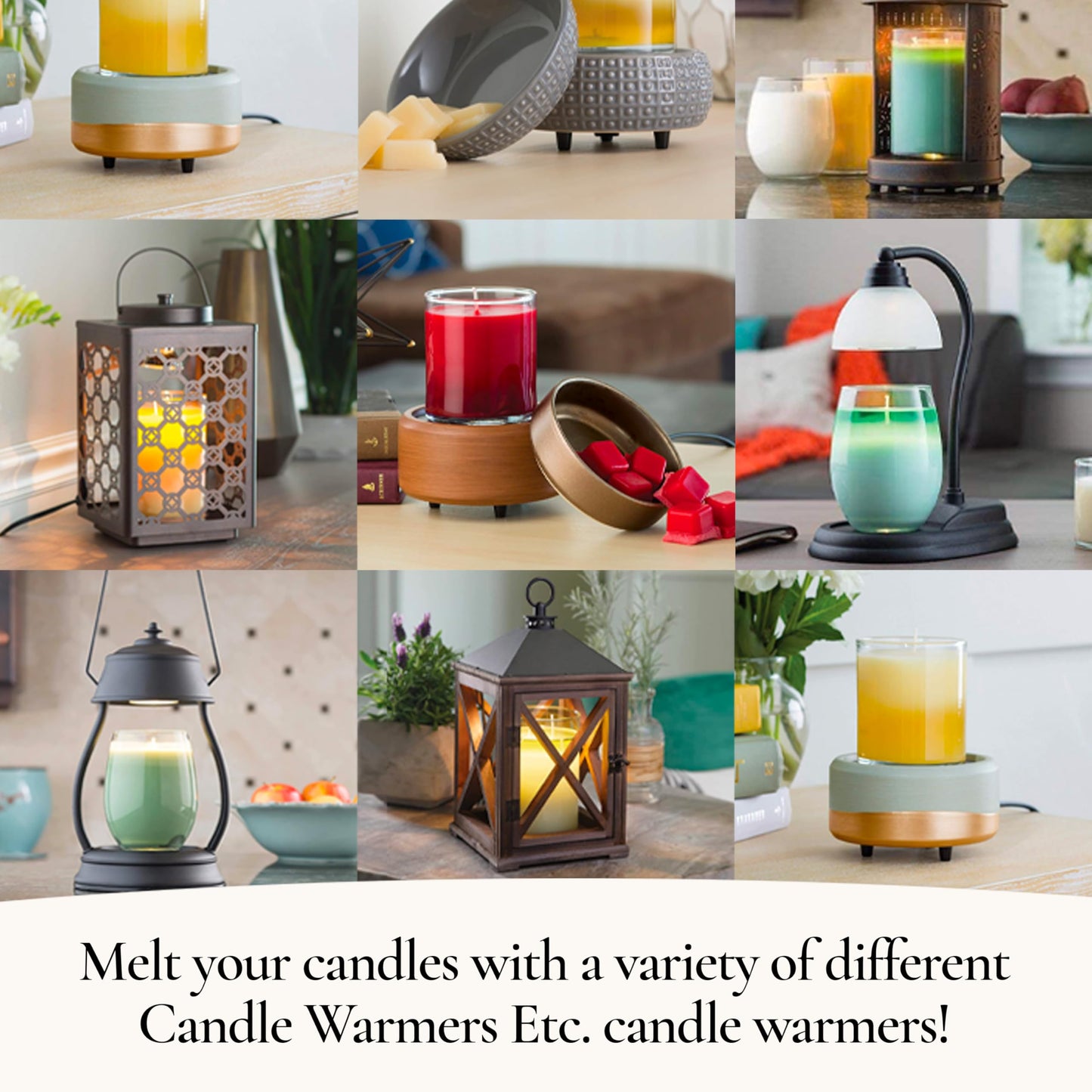 Candle Warmers ETC. Vintage Bulb Illumination Fragrance Warmer- Light-Up Warmer for Warming Scented Candle Wax Melts and Tarts to Freshen Room, Walnut & Rope