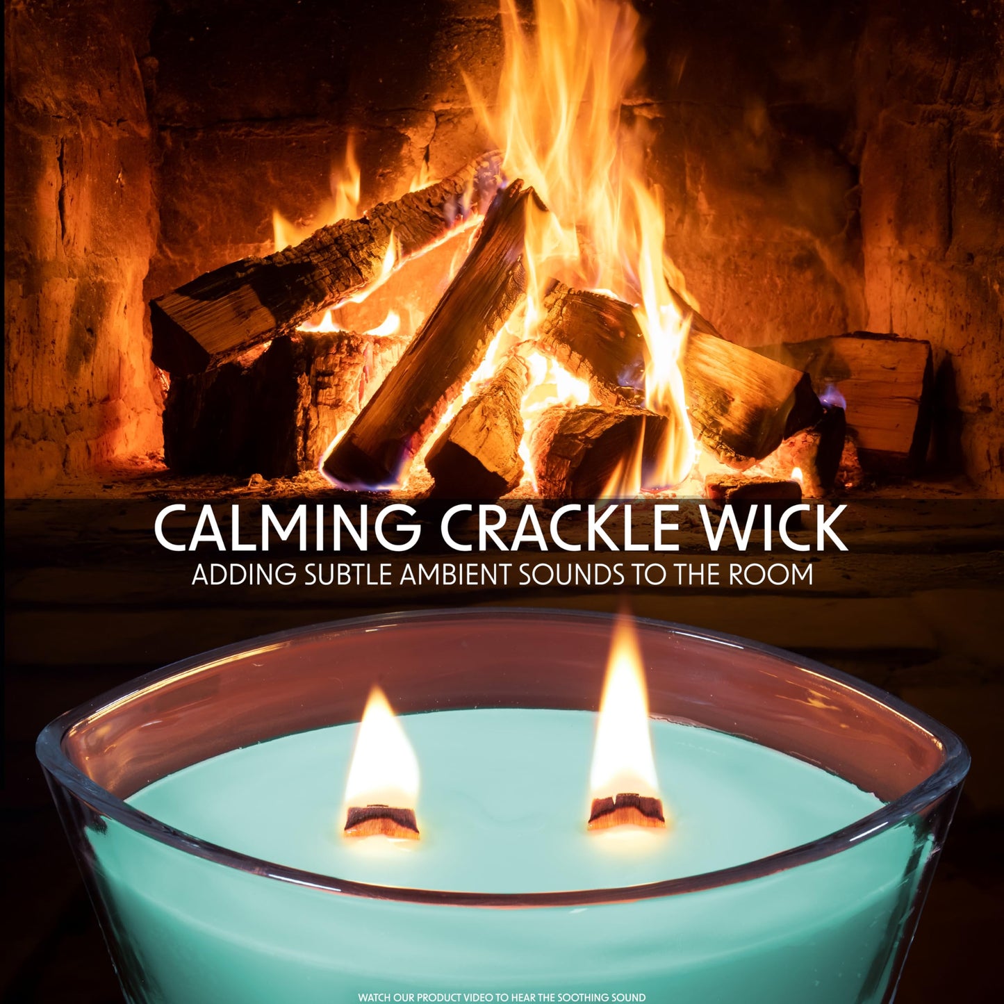 DECO EXPRESS Scented Candles, Crackle Double Wick Candles, Long 50 Hours Burn Time, Home Decor & Gift Ideas (Cool Eucalyptus)