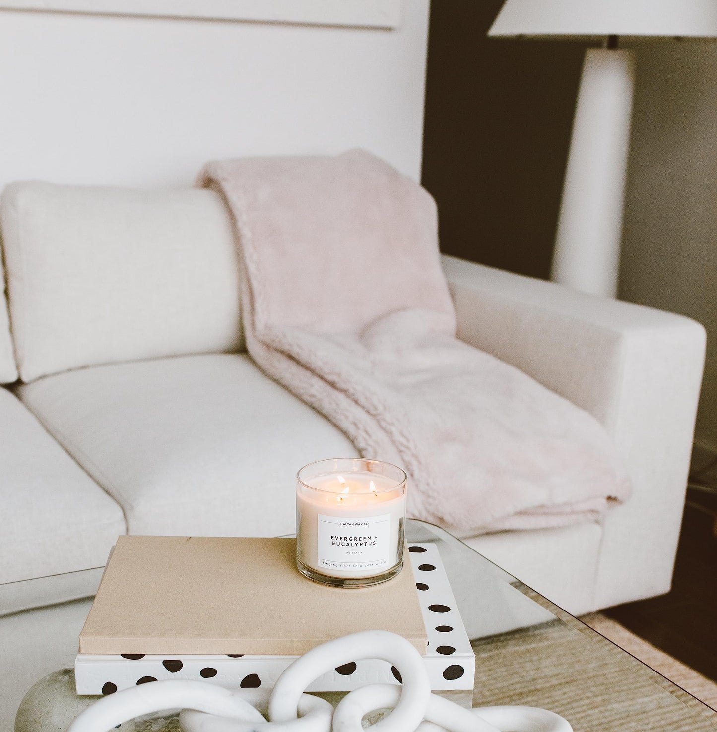 Calyan Wax Co. Home & Holiday 3 Wick Scented Candle - 43 Hour Burn - Luxury 3 Wick Soy Candles - Clean Soy Wax Candles - Long Lasting Large Glass Jar Candle for Home - 14.9oz