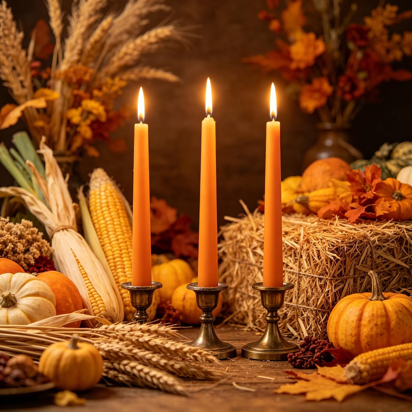 20-Pack Orange Taper Candles Unscented, 10 Inch Tall Dinner Table Candlesticks for Halloween Fall Wedding Centerpieces, Bulk Tapered Candles Smokeless Dripless, Decorative Candle for Home Decor