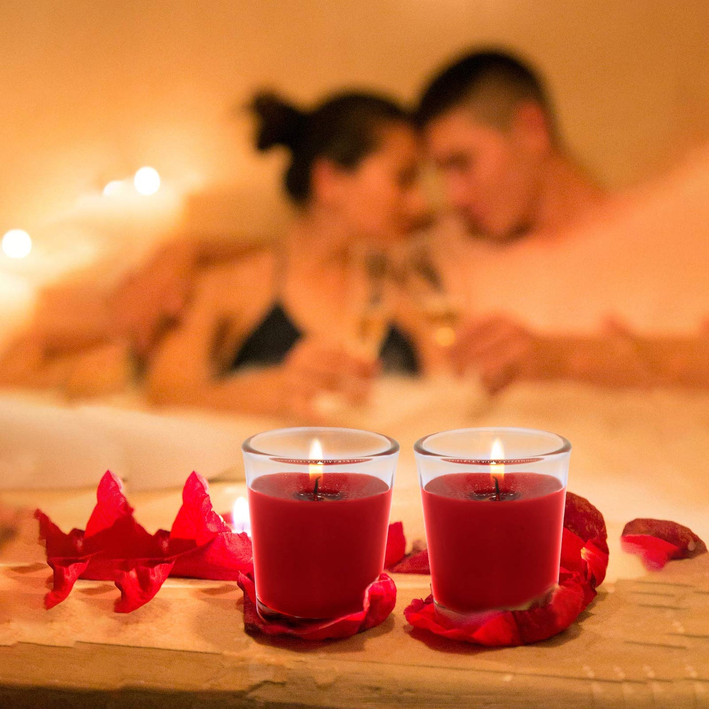 Set of 12 Red Votive Candles for Christmas Valentine's, Unscented Bulk Candles for Home Weddings Party Festival Decorative and DIY