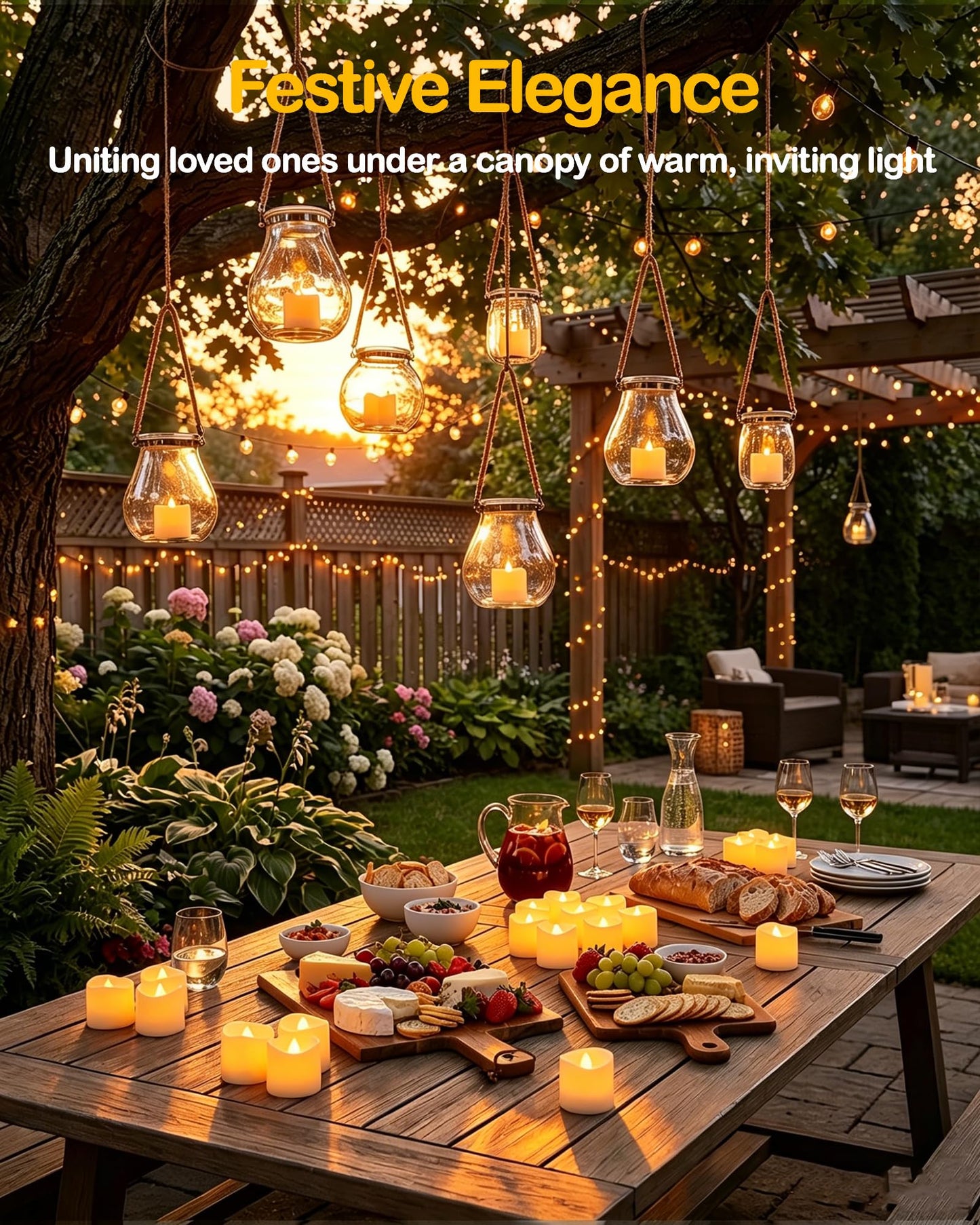 Gmnee 24Pcs Flameless Tealights Candles, 200+Hours LED Candles, Small Tea Lights Candles Battery Operated for Christmas, Wedding, Party, and Halloween Decoration