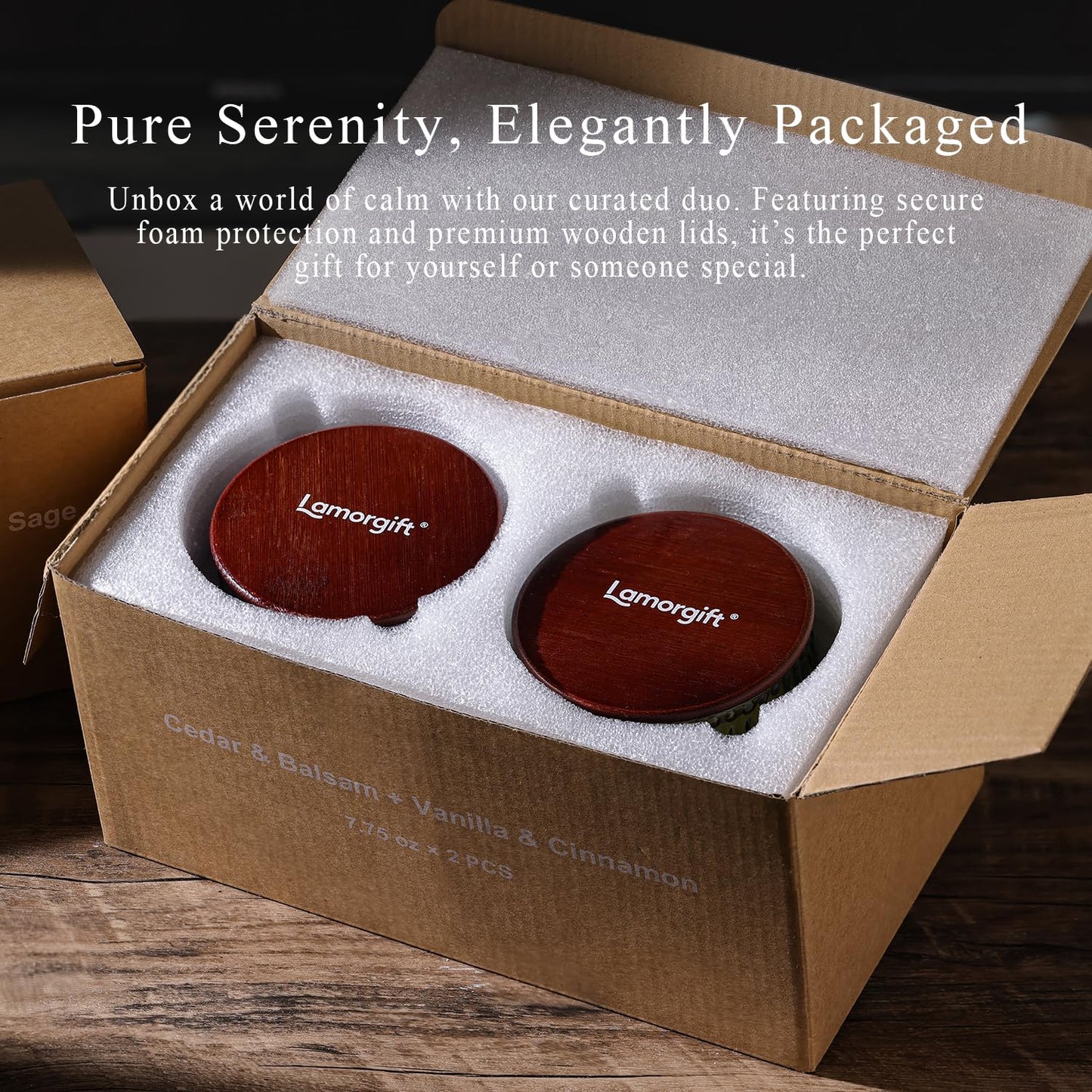2 Pcs Soy Wax Scented Jar Candles Set, Vanilla Cinnamon & Cedar Balsam- Scented Candles for Home, 7.5oz Each, Up to 52 Hours Burn Time, Decorative Aromatherapy Candle for Relaxation & Luxury Gifting