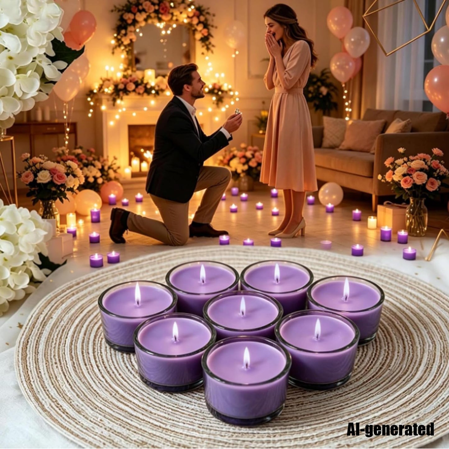 7–8 Hour Long-Burning Scented Tea Lights (6-Pack) — Assorted Scented Candles in Glass Cups | Smokeless & Aromatic — Ideal for Home, Weddings, Parties, and Gifting (Yellow)