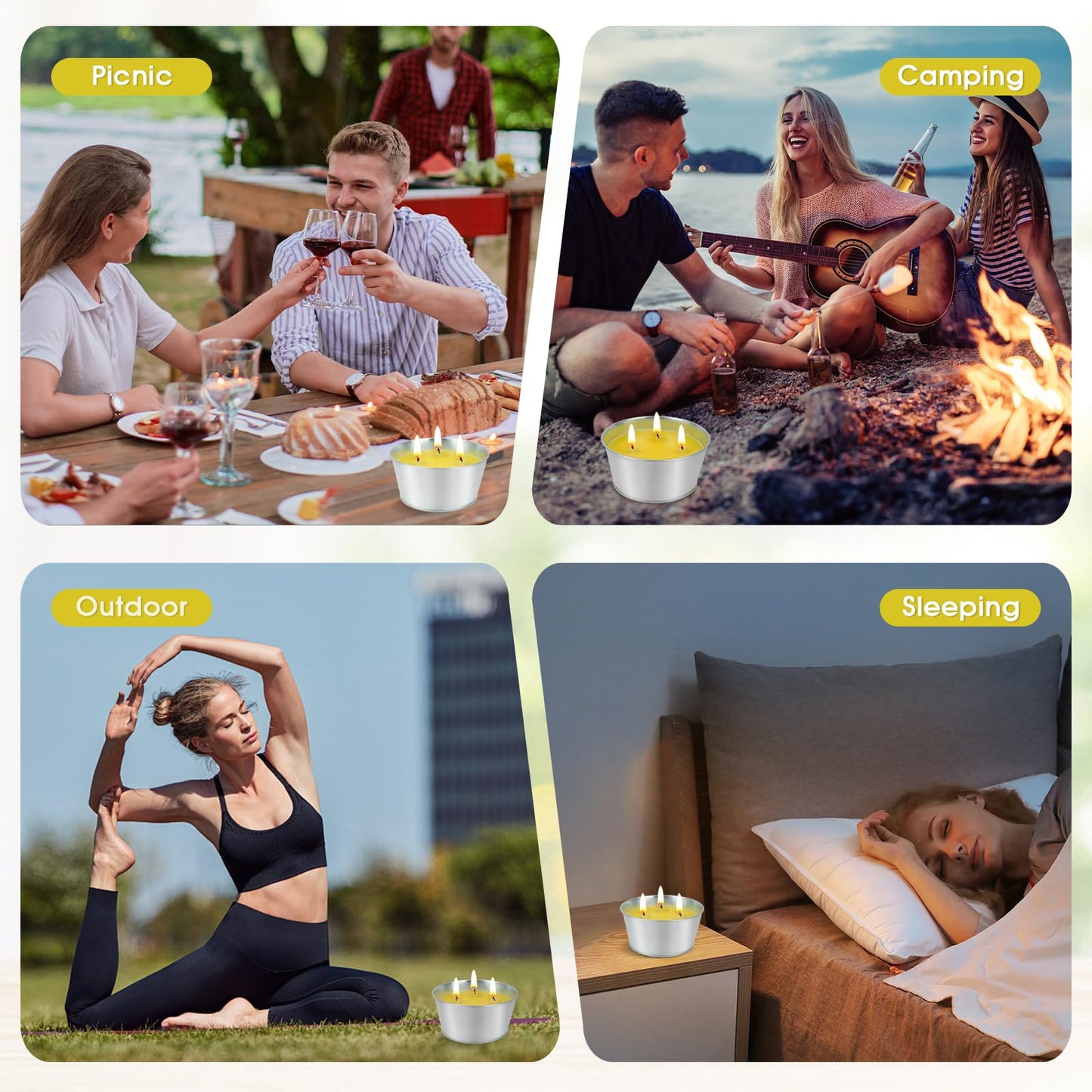 Large Citronella Candles Outdoor - Lemongrass Scented Candle Set 2 Pack Natural Wax Bucket Citronella Candles up to 180 Hours for Garden Patio Yard Home Balcony Camping Backyard