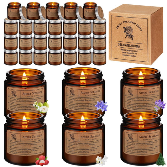 MTLEE 36 Pcs Scented Candles for Home Bulk Jar Candles Gift Set for Women Long Lasting Aromatherapy Candle for Birthday Teacher Thanksgiving Anniversary(Simple Style)