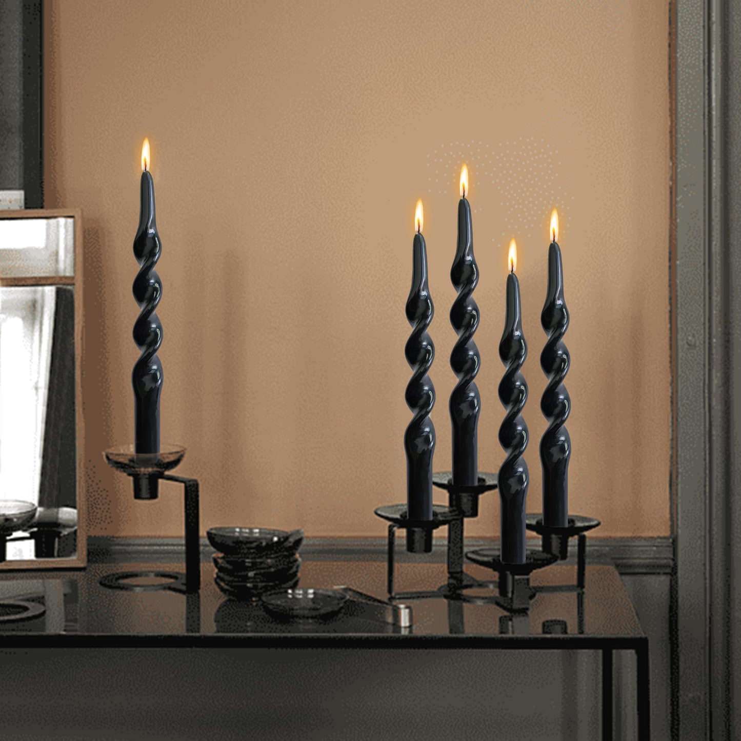 Sea Salt Scented Taper Candles Handmade Blue Long Lasting Smokeless Aromatherapy Candles 10 Inch Elegant Tall Taper Candlesticks for Home Decor Wedding