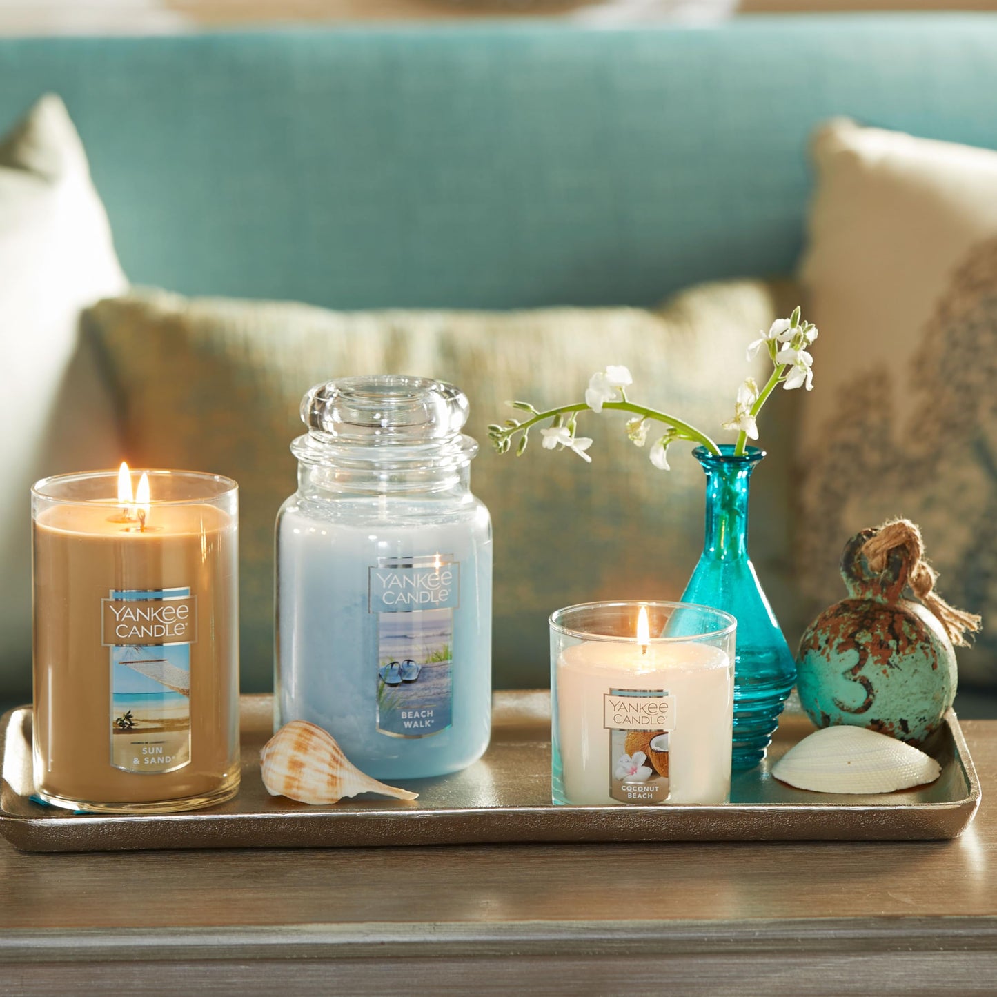 Yankee Candle Beach Walk Scented Classic 22oz Large Jar Single Wick Candle Over 110 Hours of Burn Time Multicolored