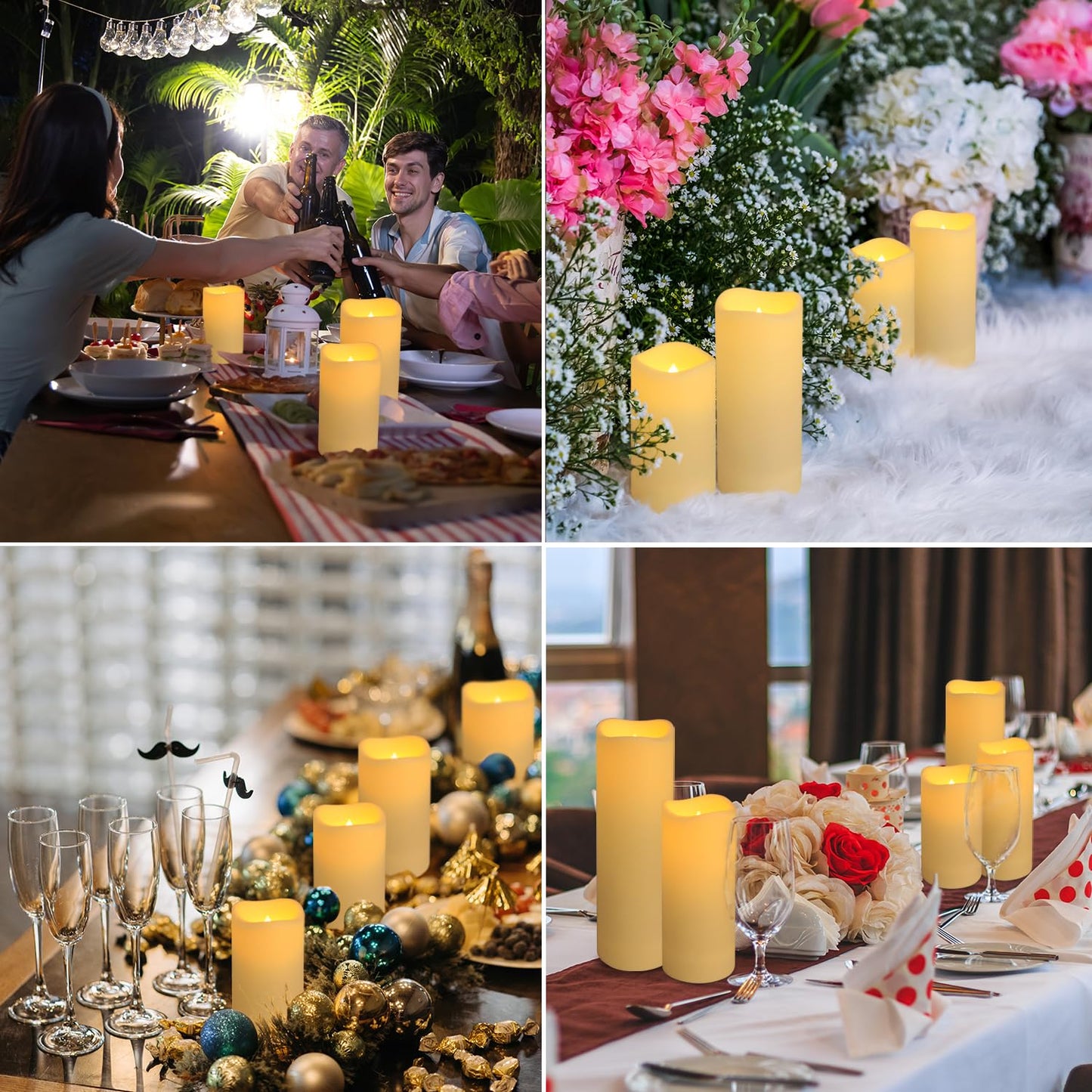fclayvts 48-Pack LED Flameless Candles with Remote Control - Perfect for Home, Parties, and Special Occasions - Create a Magical Ambiance Effortlessly(Three Sizes)