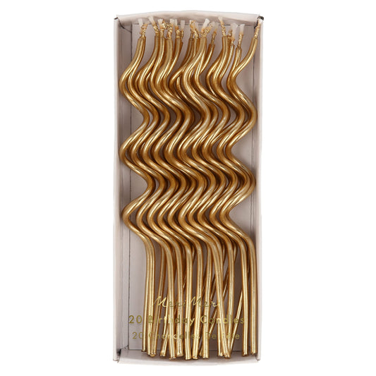 Meri Meri Swirly Tall Cake Candles (Pack of 20), 5" Tall Unscented Candles
