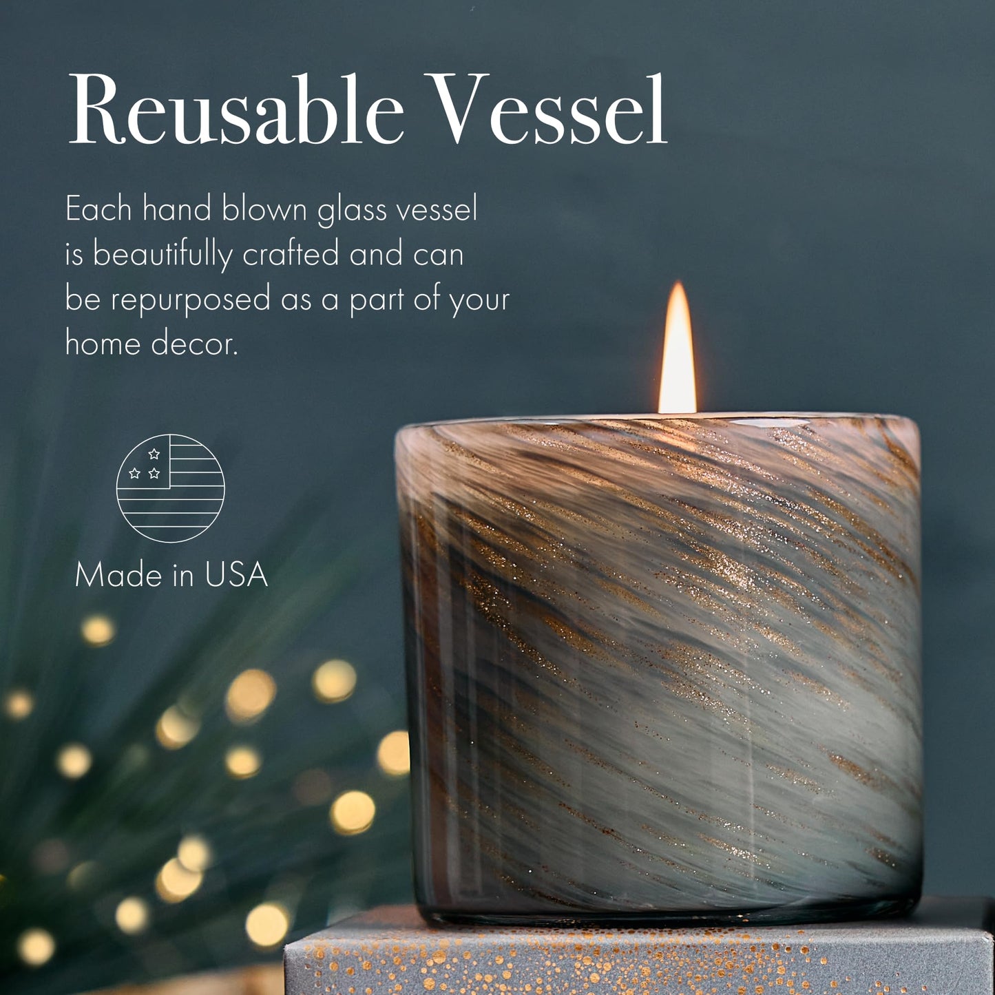 LAFCO New York 2025 Holiday Classic Candle, Winter Violet - 6.5 oz - 50-Hour Burn Time - Reusable, Hand Blown Glass Vessel - Made in The USA