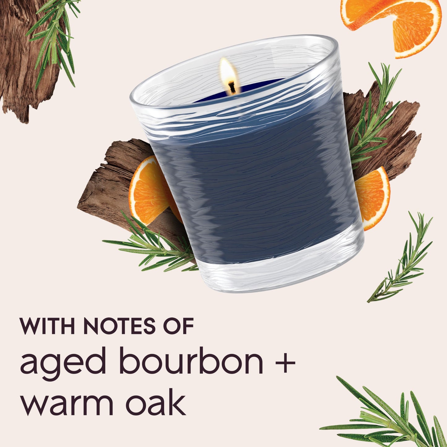 Glade 1-Wick Scented Candle Jar, Smooth Bourbon & Oak, Air Freshener Infused with Essential Oils, 4.08 Oz, 2 Count