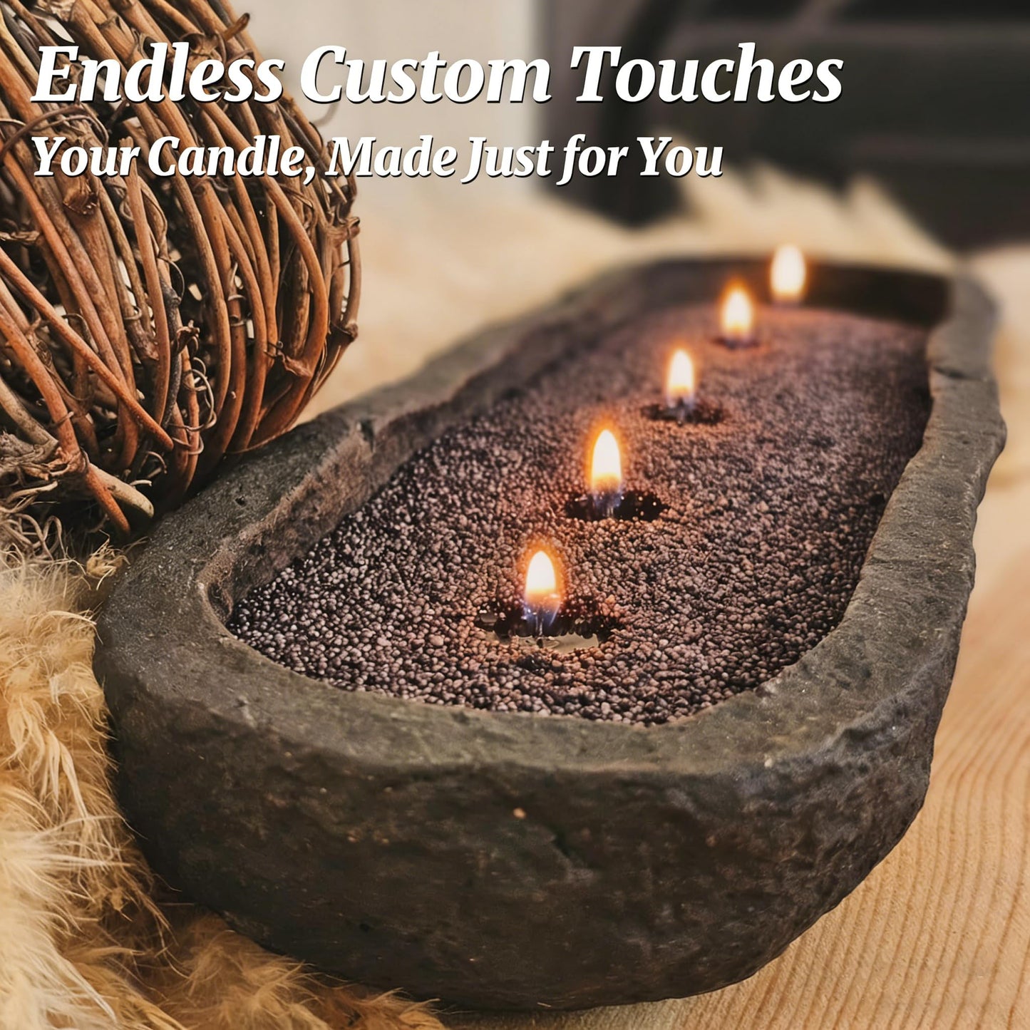 Pearled Sand Candles with Wicks 18 Oz-Refillable Sandalwood&Jasmine Scented Natural Pearled Candle Sand Wax Pearl Candle Powder Beads-Non Toxic Luxury Long Lasting 120 Hours Candles Making Kit Black