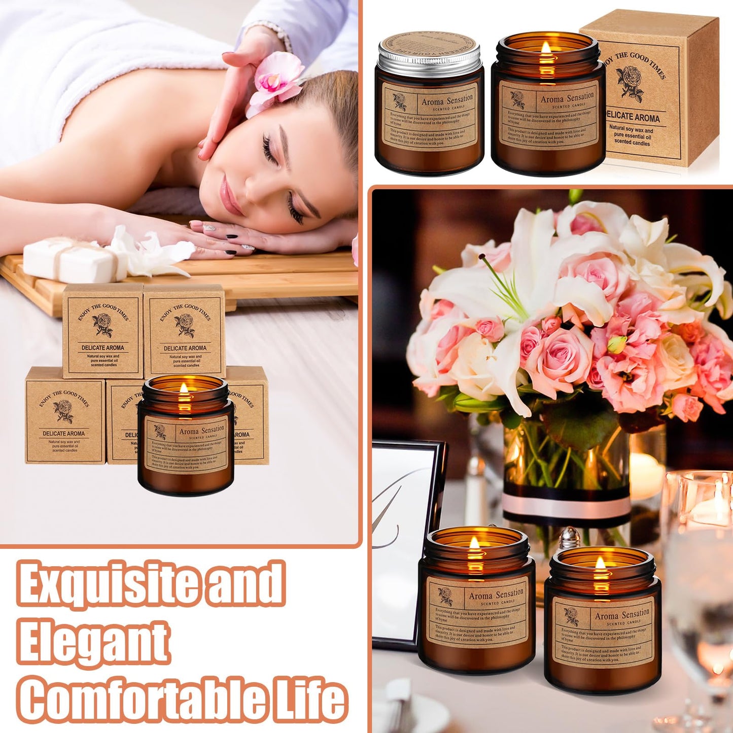 MTLEE 36 Pcs Scented Candles for Home Bulk Jar Candles Gift Set for Women Long Lasting Aromatherapy Candle for Birthday Teacher Thanksgiving Anniversary(Simple Style)