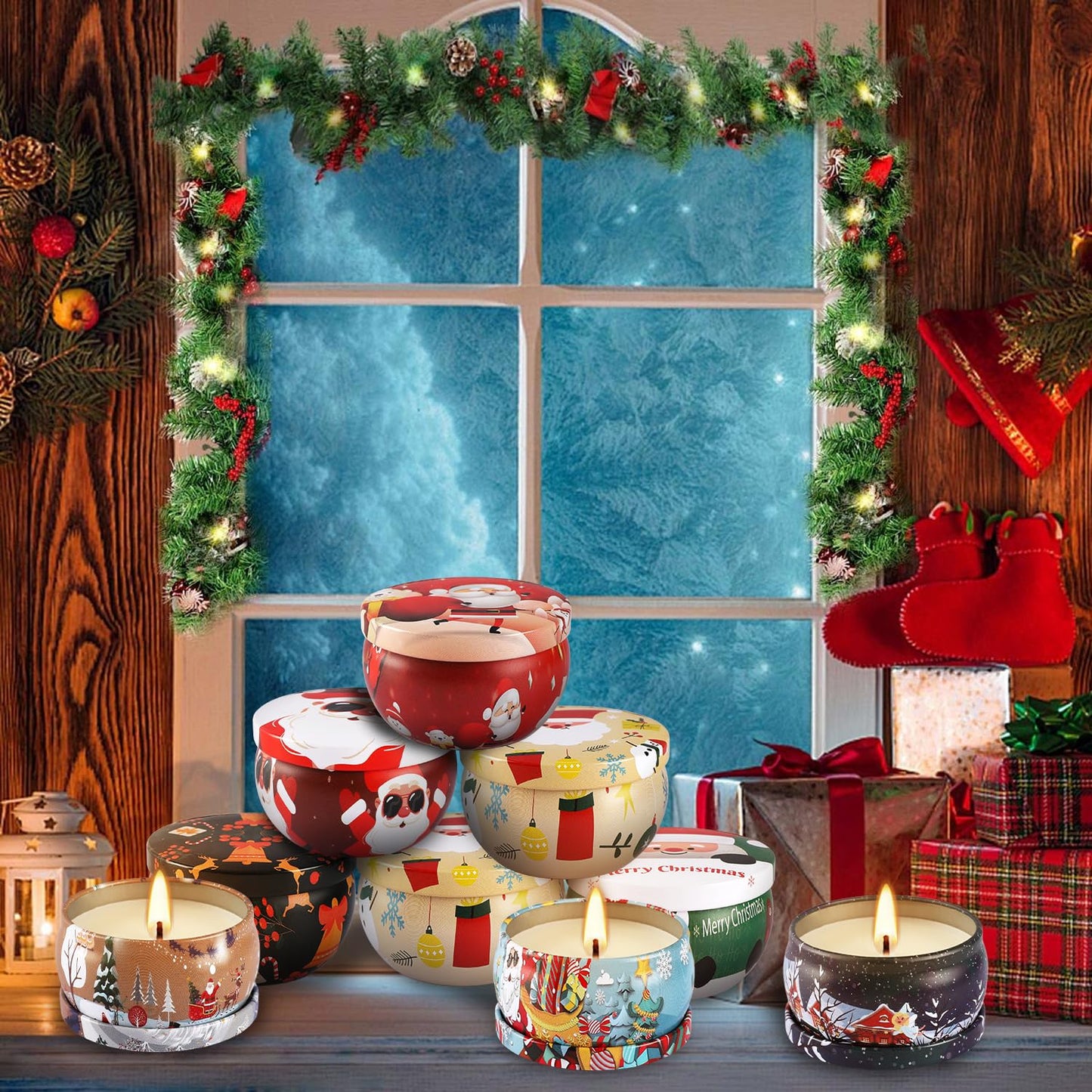 24 Pack Christmas Scented Candles - Natural Soy Wax Advent Candles, Smokeless Clean Burning with Cotton Wick, 2.5oz Mini Jar Candles for Holiday Gifts, Home Decor & Christmas Party Favors