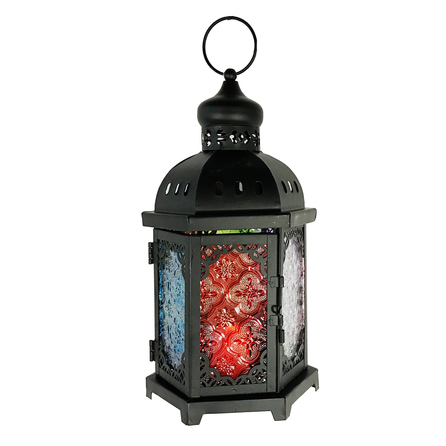 allgala Glass Moroccan Indoor/Outdoor Candle Lantern (Multi)