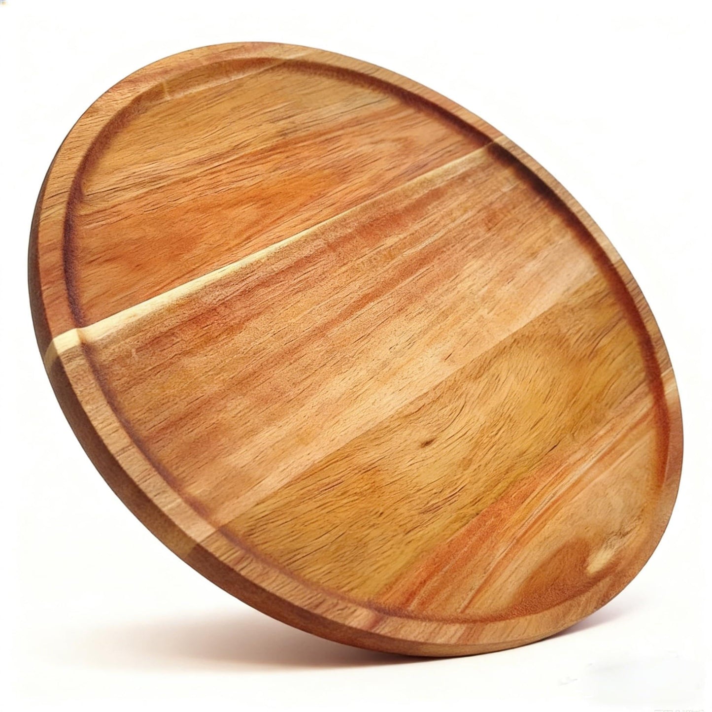 Candle Holder Tray Home Decor, Round Wood Tray for Coffee Table, Small Wooden Serving Decorative Trays for Home 10inch