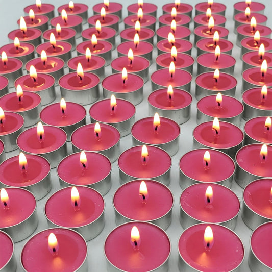 Hecate Magic Mall Tealight Candles Soy Blend Wax – 2 Hours Long Burning Unscented for Home, Spa, Parties, Wedding, Home Decor – Assorted Colors – Eco-Friendly & Smokeless (150, Pink)