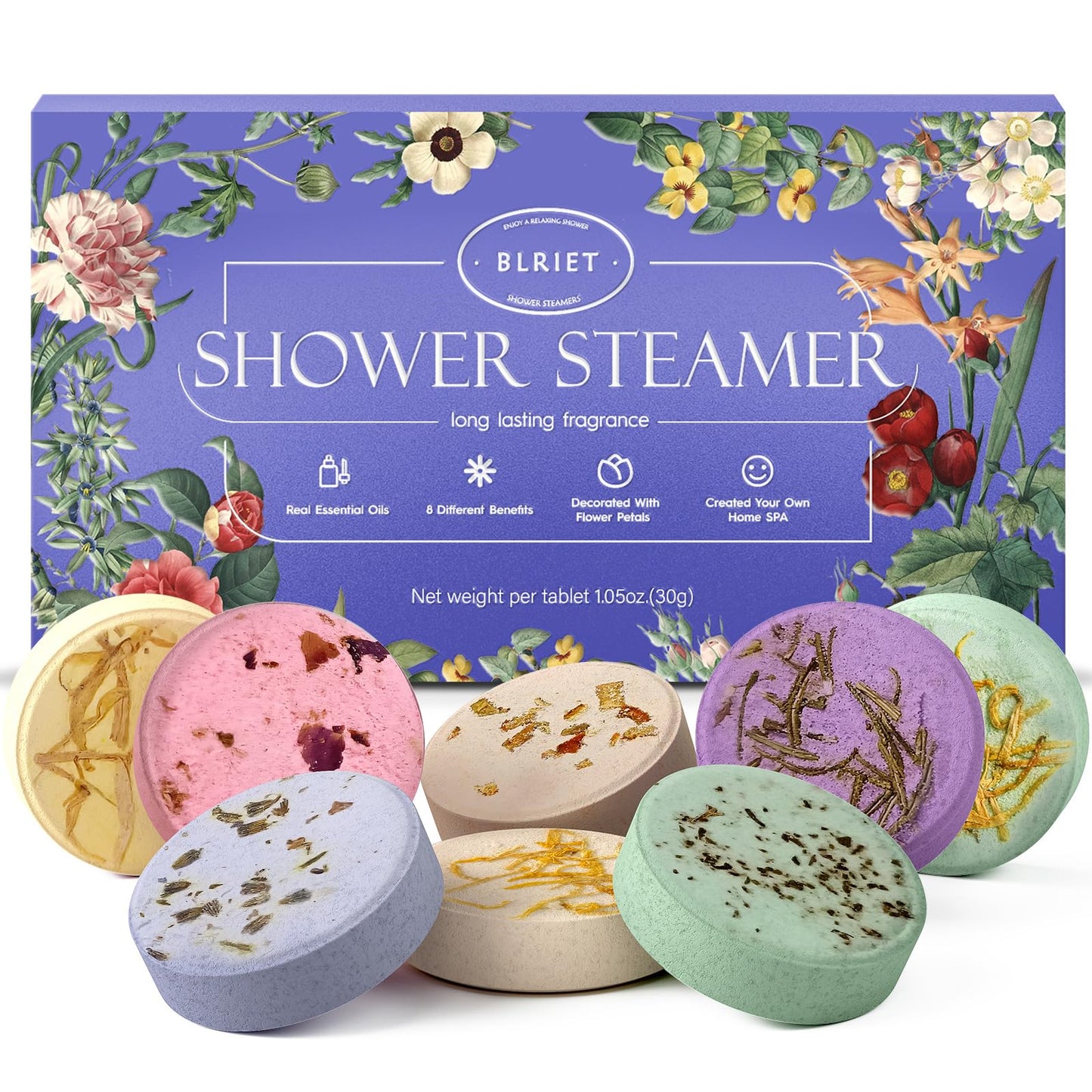 Shower Steamers Aromatherapy Mothers Day Gifts for Women 8 Pack, Shower Bombs Birthday Gift for Mom with Lavender Natural Essential Oils, Self Care Gifts for Women Lover Home Spa