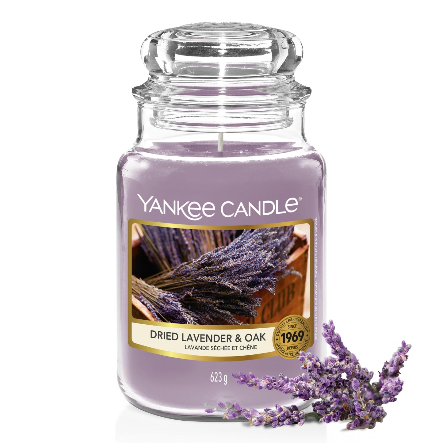 Yankee Candle Scented Candle | Lavendar & Oak Large Jar | Long Burning Candles: up to 150 Hours | Perfect Gifts for Women