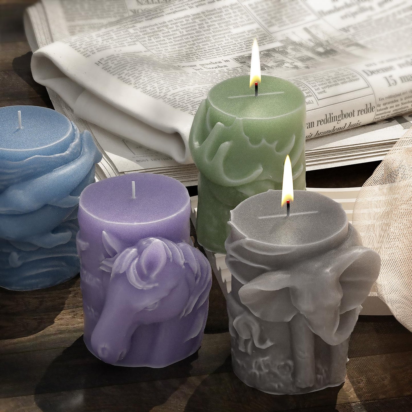 Pegasus Cylinder Animal Resin Casting Silicone Mold for Home Decor & Candle Making Wave Spiral Mold