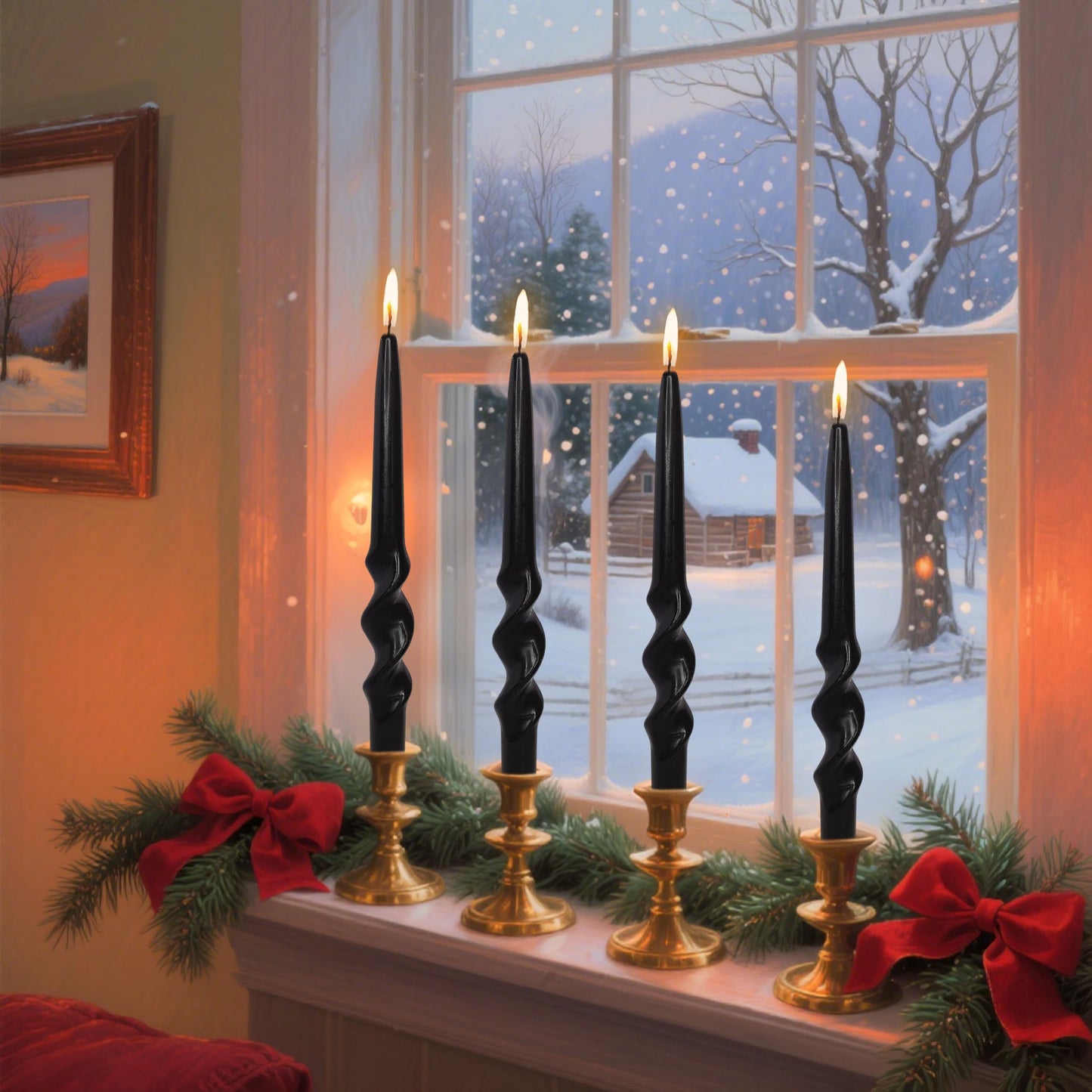 Black Taper Candles Tall Halloween Candlesticks Dripless Spiral Taper Candles Twisted Candlesticks Funky Candle Sticks Unscented Candle for Halloween Dinner Decor Praty Housewarming