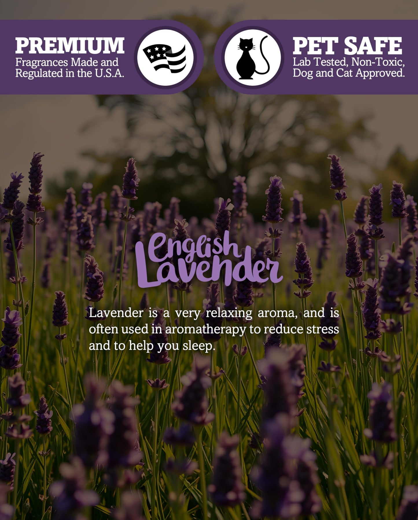 English Lavender Scented Natural Soy Candle, Essential Fragrance Oils, 100% Soy, Phthalate & Paraben Free, Clean Burning, 9 Oz.