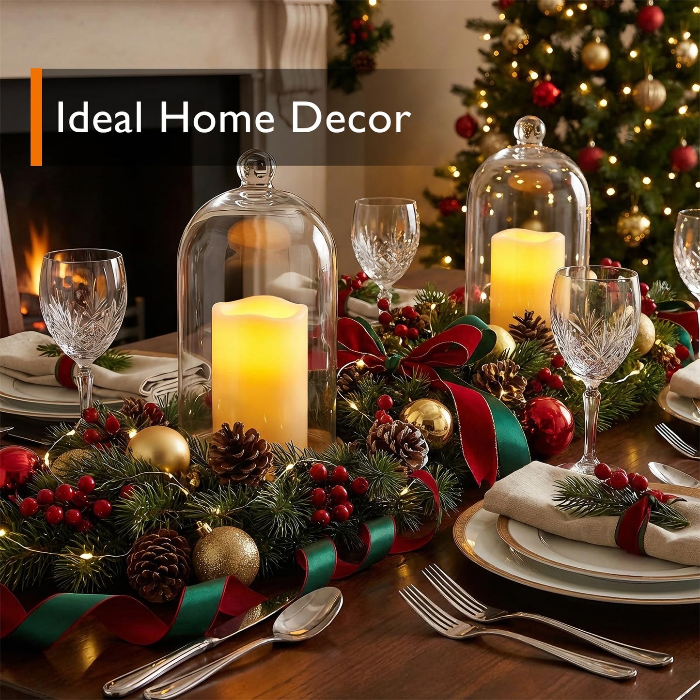 Homemory 3"x5" Flameless Candles, Outdoor Waterproof, Battery Operated LED Pillar Candles with Remote Control and Timer, Plastic, Long Lasting