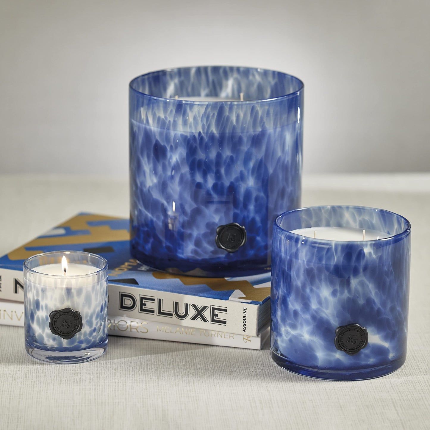 Zodax Apothecary Guild Scented Opal Glass Jar Candle - 128 oz/5-Wick - Sea Salt & Coastal Mist