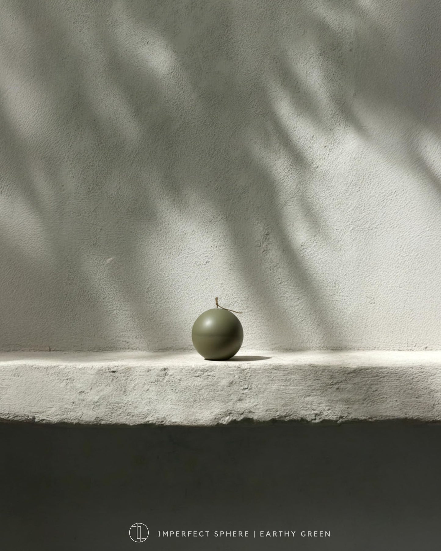 LAWA Imperfect Sphere Candle - Beautiful Handmade Pillar Scented Soy Wax Elegant Aesthetic Candle Housewarming Gift Home Room Shelf Decor Idea (Earthy Green, Large)