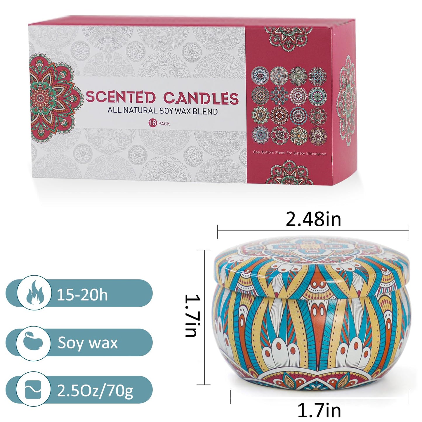16 Pack Scented Candles Gifts Set for Women, 40 OZ Long Lasting Lavender Scented Candles, Suitable as Gifts for Family Friends