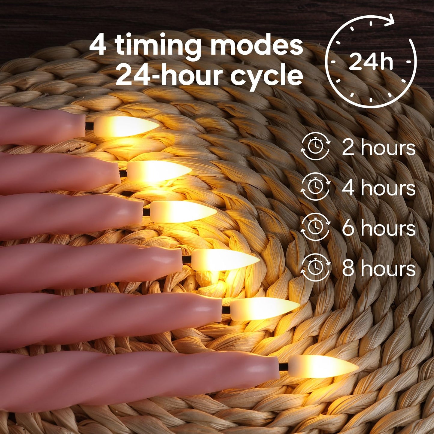 Girimax Pink Flameless Taper Candles with Remote, Spiral Candles Battery Operated, Flickering LED Wax Candlesticks Set of 6