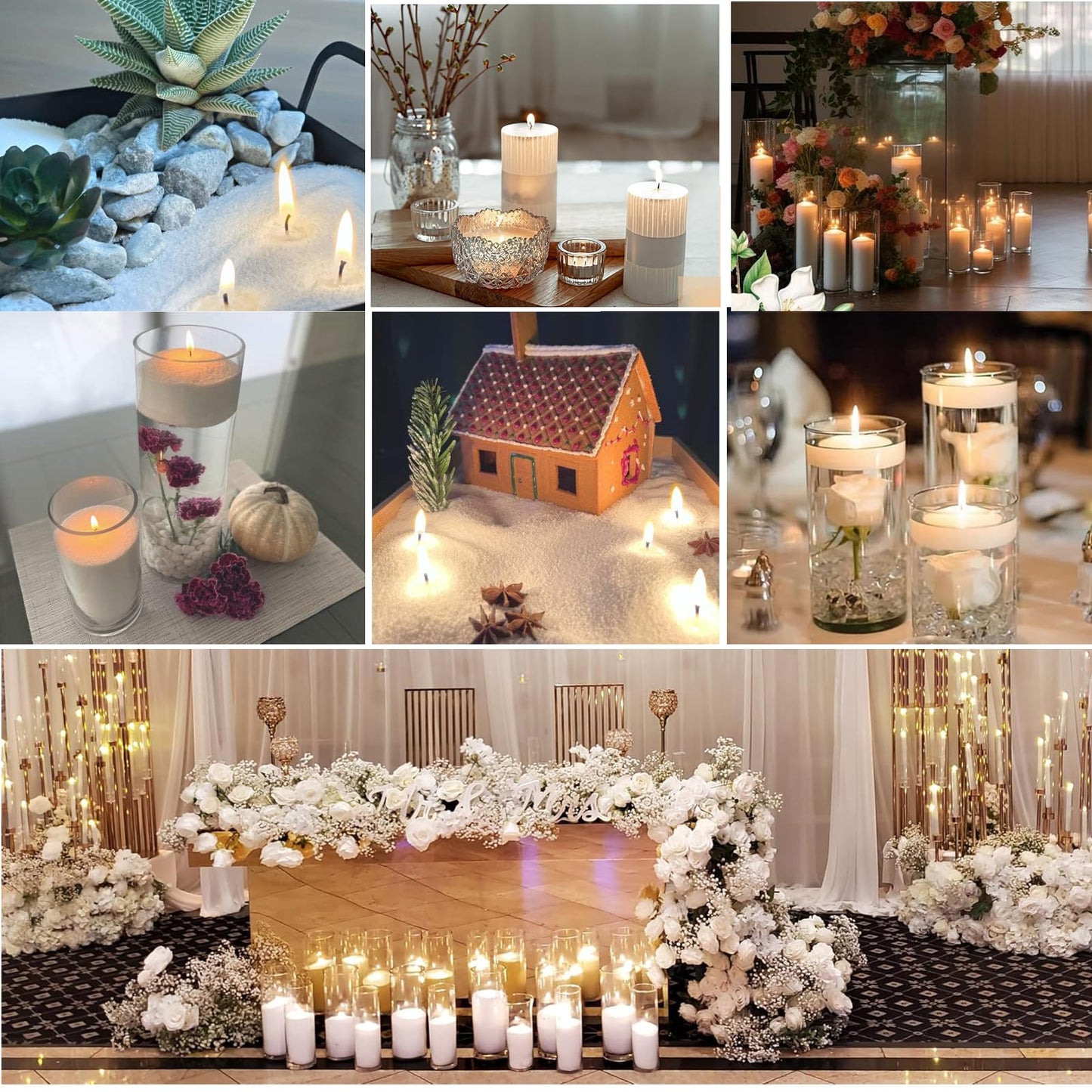 Pearled Sand Candles with Wicks 18 Oz-Refillable Citrus&Lavender Scented Natural Pearled Candle Sand Wax Pearl Candle Powder Beads-Non Toxic Luxury Long Lasting 120 Hours DIY Candles Making Kit White