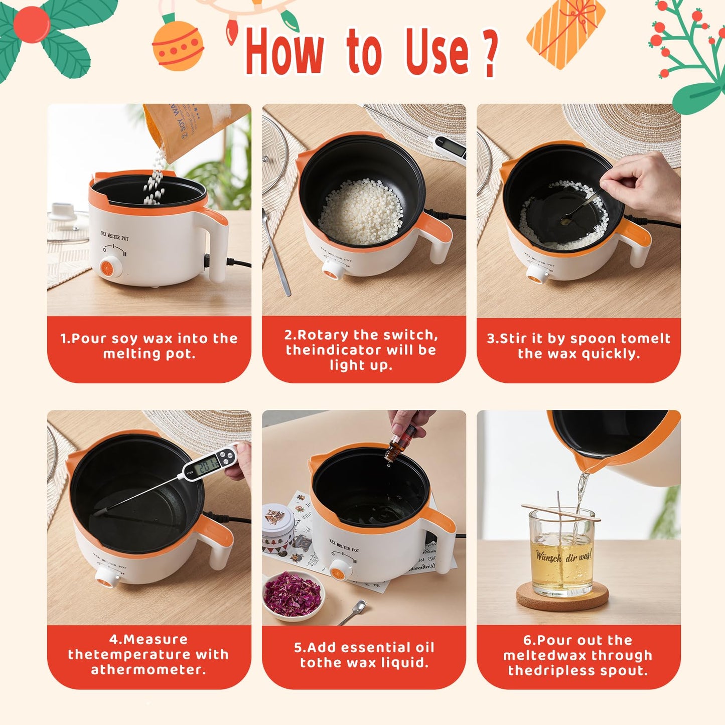 WcoDusak Soy Candle Making Kit for Beginners, Adults & Hobbyist Crafters, All-in-One DIY Supplies with Electric Wax Melter, Ideal for Crafting Handmade Candles as Home Decor and Holiday Gifts