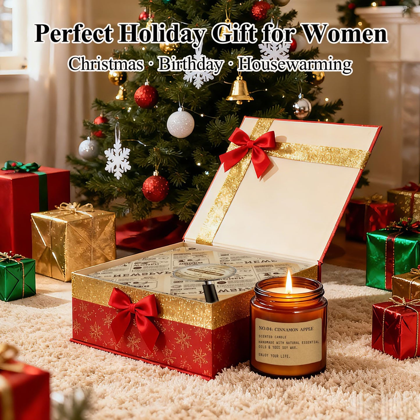 Scented Candles Gift Set,12 Pack Aromatherapy Candles for Home Scented, Aromatherapy Jar Candle Gifts for Women, Natural Soy Wax Amber Candle Set, Scented Candles Set for Birthday Present