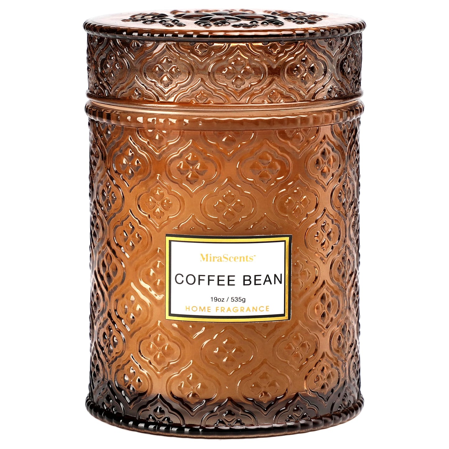 Coffee Bean Scented Candles, 19oz Aromatherapy Candles Gifts for Women, Brown Luxury Large Decorative Candles in Glass, Natural Soy Wax for Home