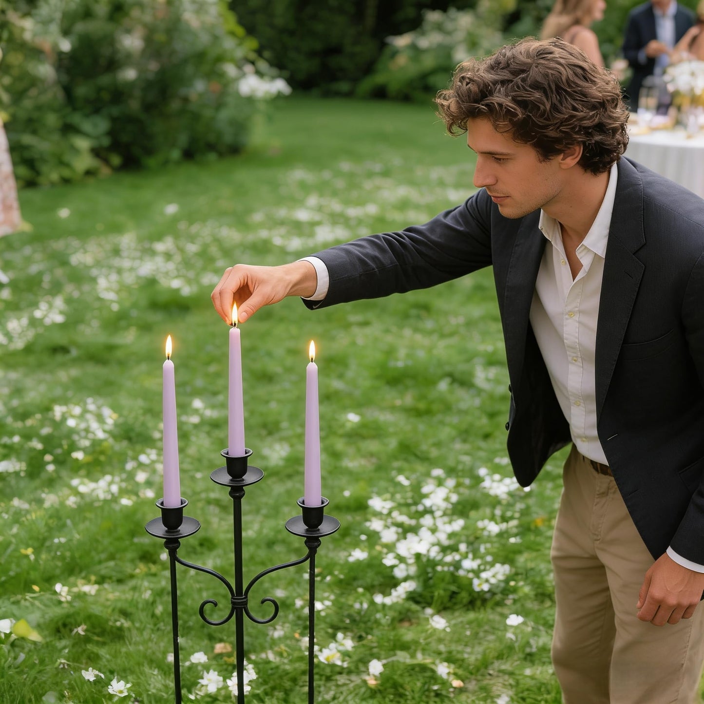 12-Pack Light-Purple Taper Candles, 10 Inch Unscented Dripless Candlesticks, Long-Lasting Burn Time of 7-8 Hours, Perfect for Home Décor, Weddings, and Events