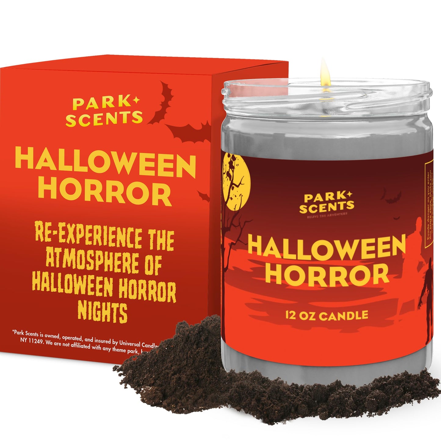Park Scents Halloween Horror Candle – Spooky Fog-Scented Halloween Candle – Decor and Fall Birthday Gifts for Adults, Men, Women, Sister, Best Friend – 100% Vegan Soy Wax (12 oz. Glass Jar)
