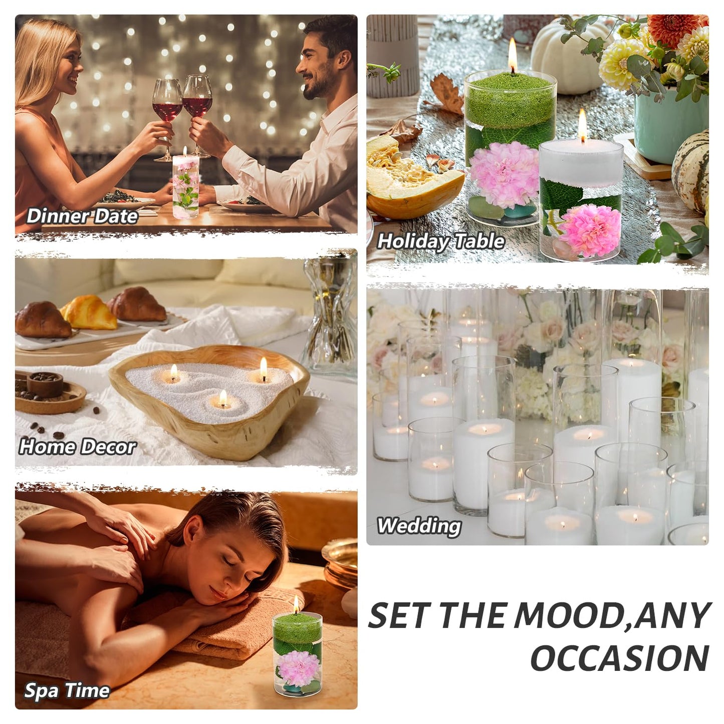 Candle Sand With Wicks, Pearled Candle Wax for DIY Candles Making, 18Oz Refillable Beads Wax Non-Toxic Natural Sand Beaded Waxs Customized Pearled Candles Making For Home Decoration Wedding Party