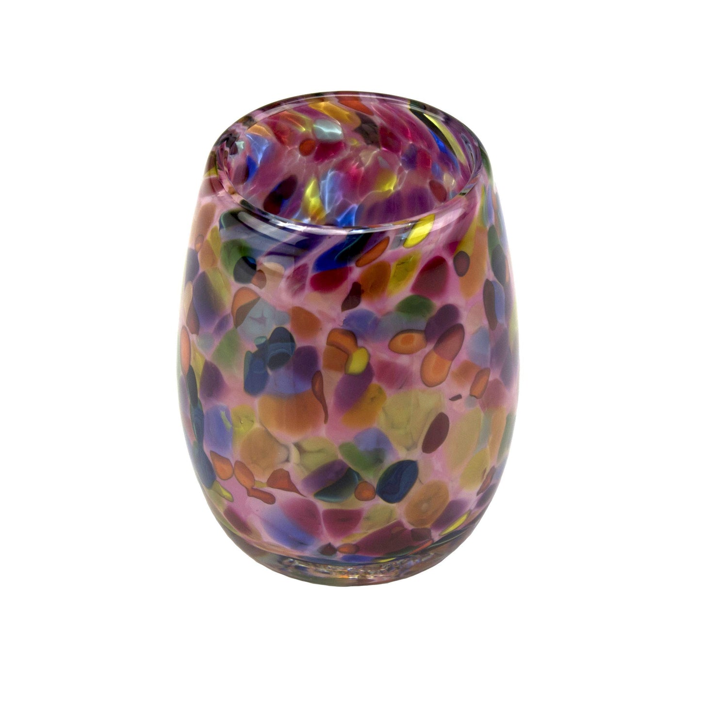 Totally Blown Glassworks Votive Candle Holder, Tea-Light, Handmade Blown Glass, Accent Vase, Centerpiece, Home Decor, Artist Dehanna Jones, Seattle, WA. (Pink MM Cupcake Sprinkles)