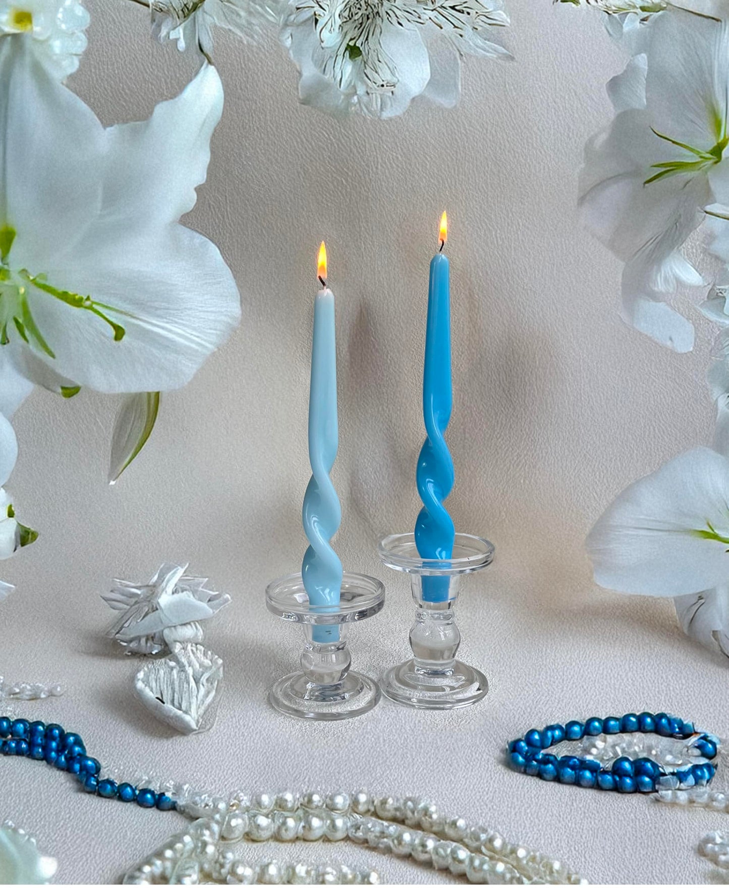 PAMELIFE Spiral Taper Candles - Set of 6 Twisted Candle 9.5 Inch Tall for Home Decoration Holiday Wedding Party