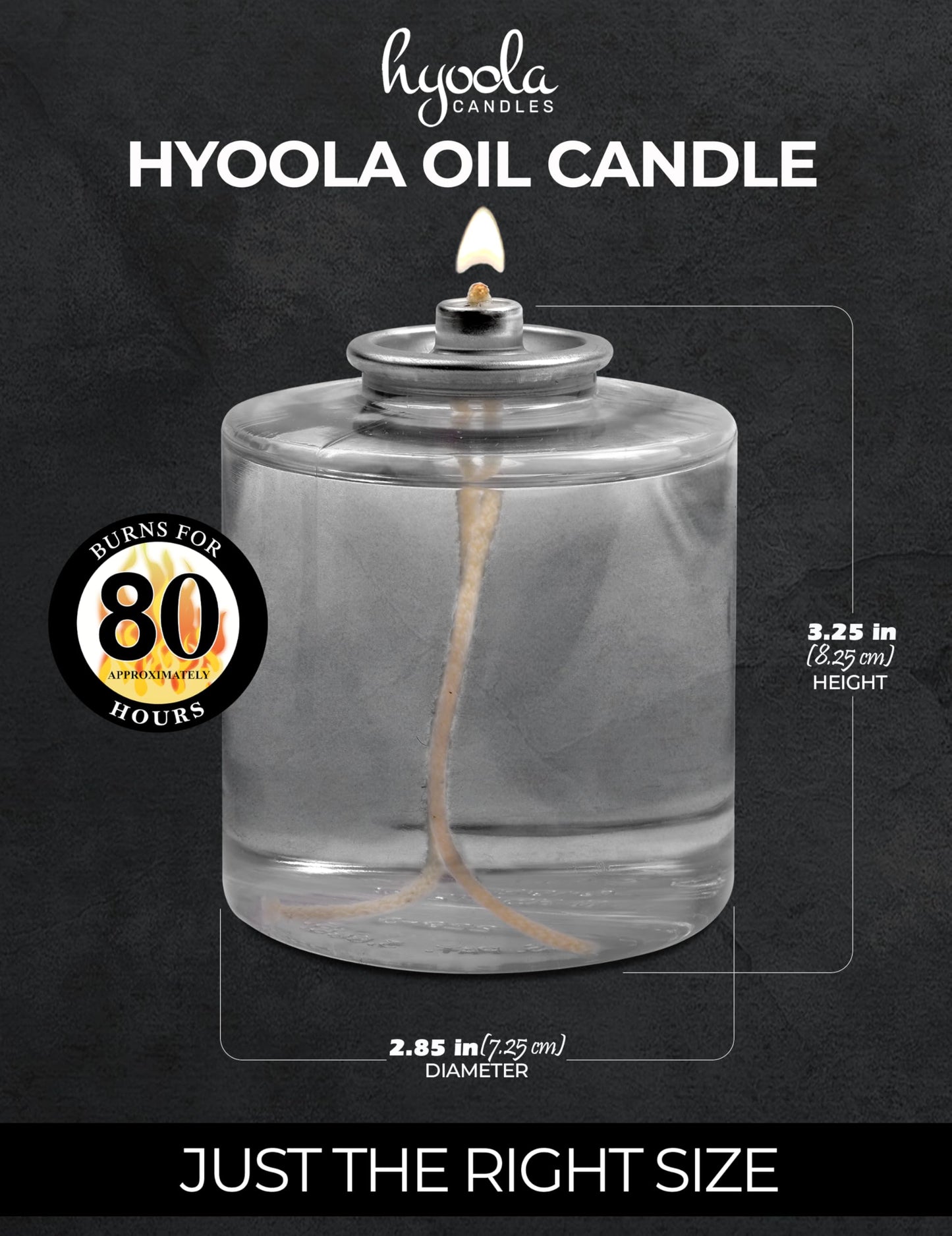 Hyoola 80 Hour Liquid Paraffin Long Burning Candles - 6 Pack - Survival and Emergency Candles