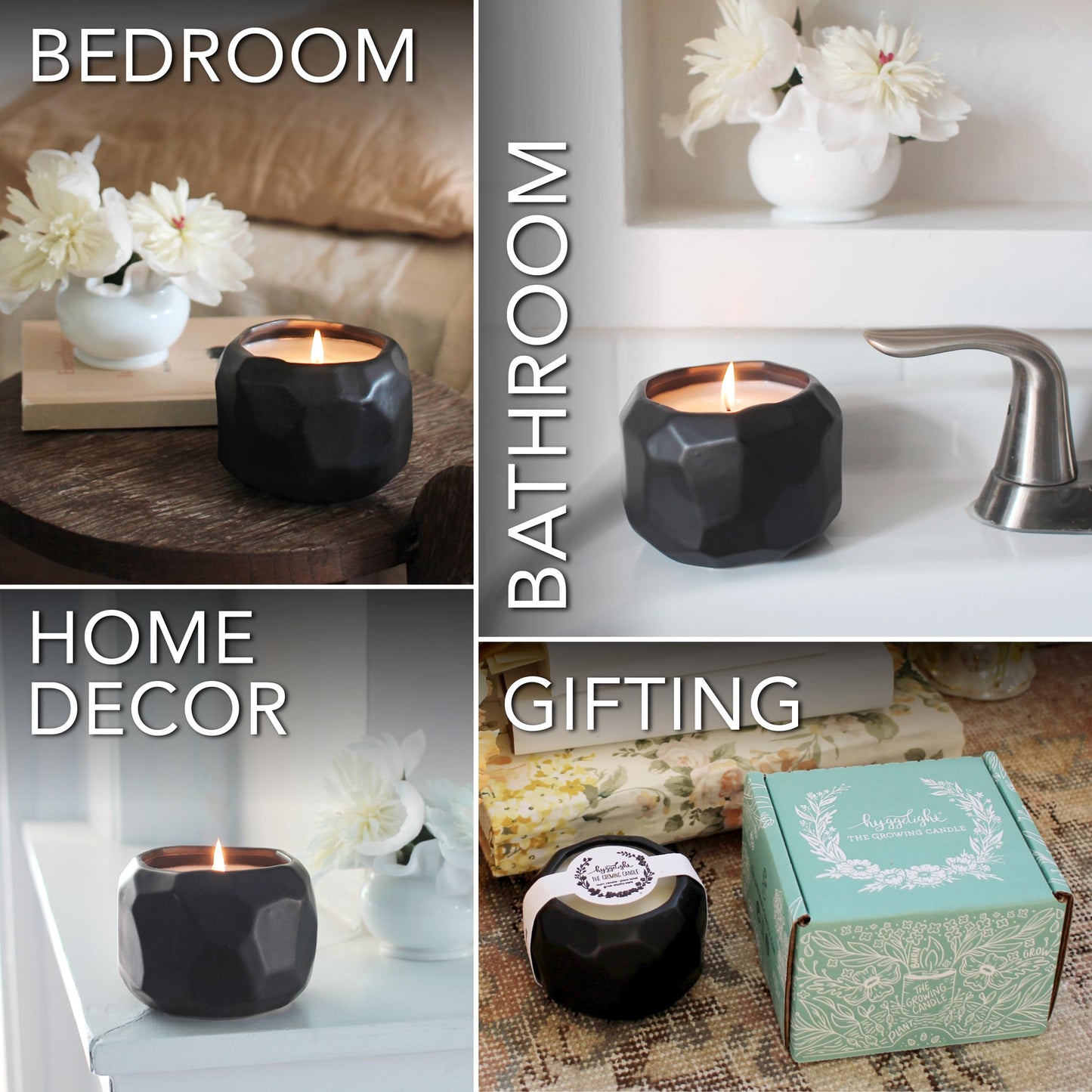 The Growing Candle, Unscented Fragrance Free Candles, 13oz Ceramic Pot, 100% Soy, Emma