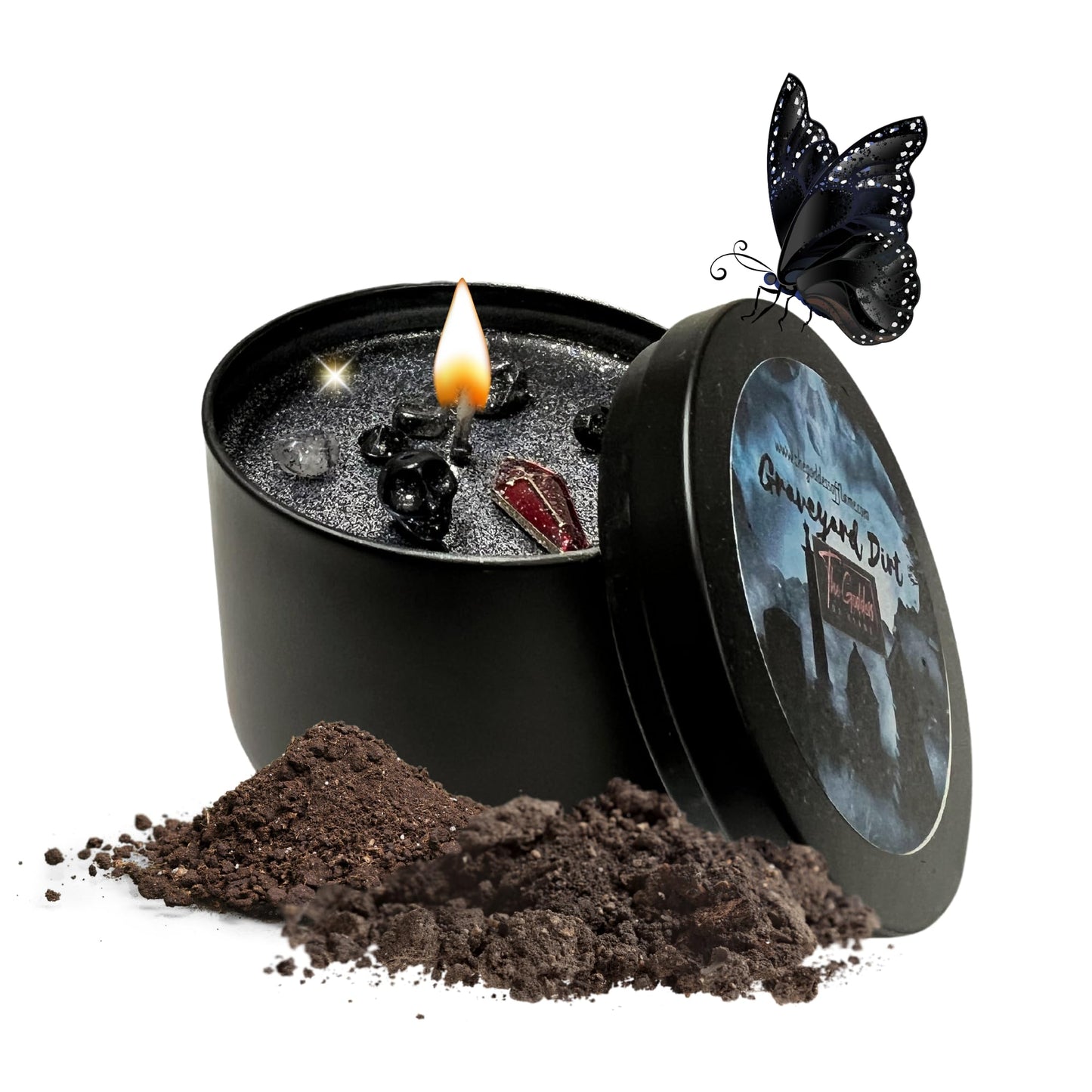Graveyard Dirt Spiritual Spell Candle for Necromancy, Protection and Banishing|Remove hexes and Bad luck | All Natural & Organic Coconut Wax Candle for House Energy Cleansing Purification (8oz)