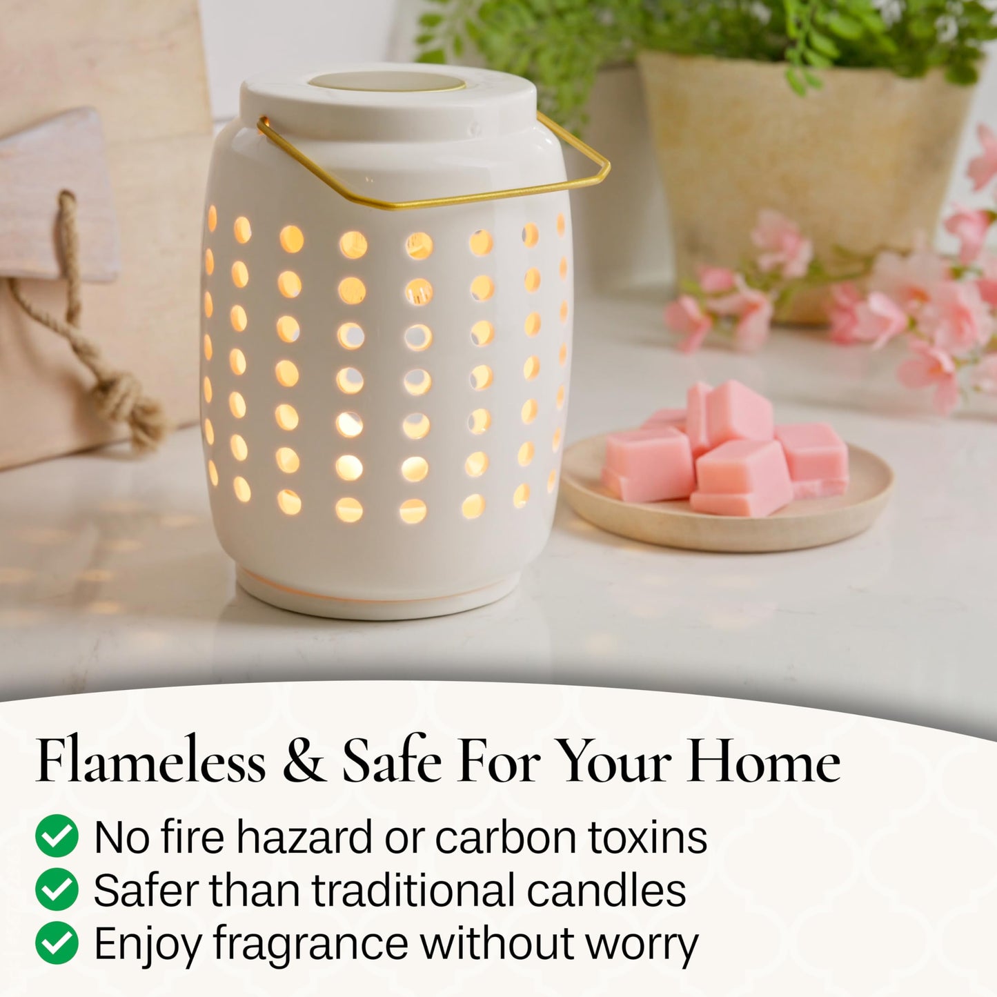 Candle Warmers Etc. Chelsea Lantern Canopy Illumination Warmer – Use with Any Wax Melts