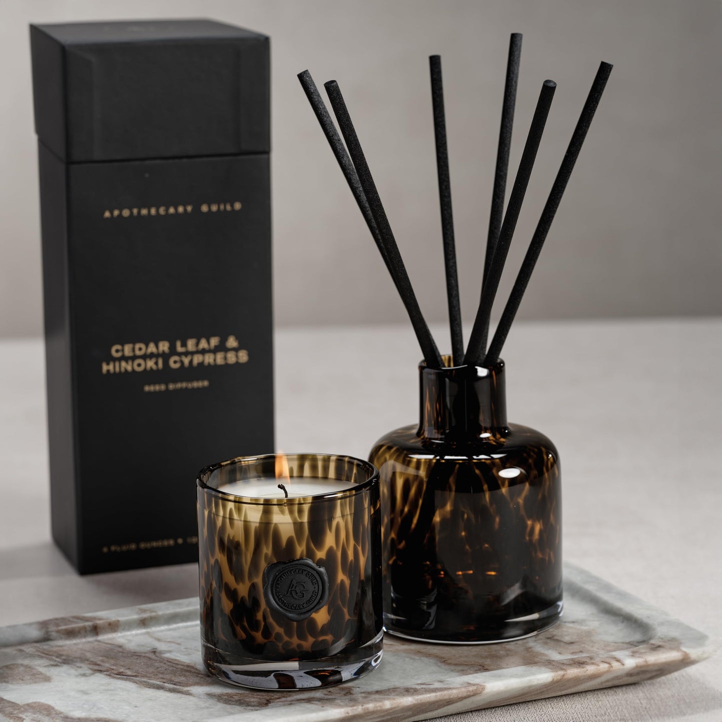 Zodax Apothecary Guild Scented Opal Glass Jar Candle in Gift Box - 4 oz - Cedar Leaf & Hinoki Cypress