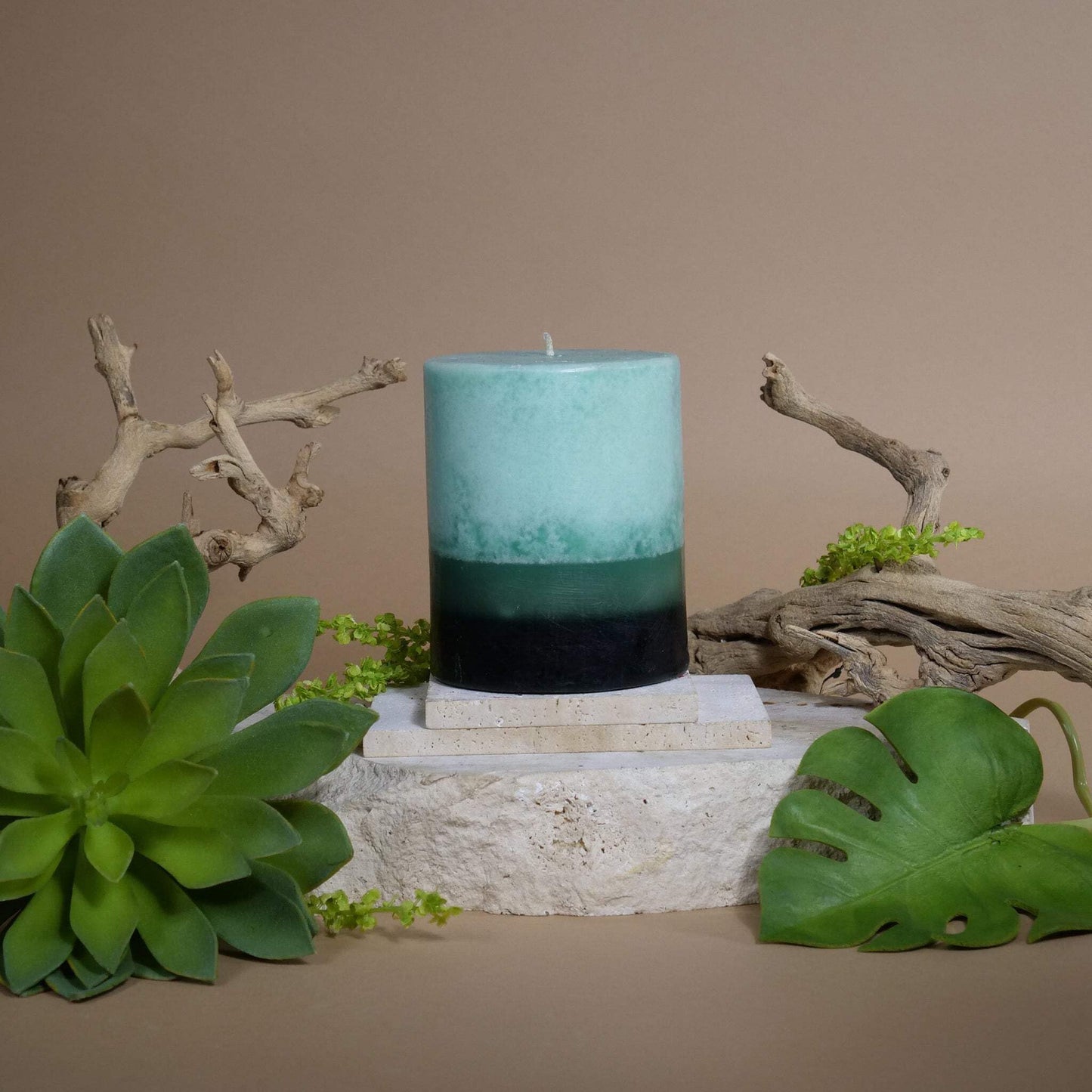 3x3 Scented Pillar Candle – Kieffer Lime Lychee, Fresh Citrus & Sweet Fruit Fragrance, Clean Burn Decorative Pillar Candle for Home Décor & Gifting