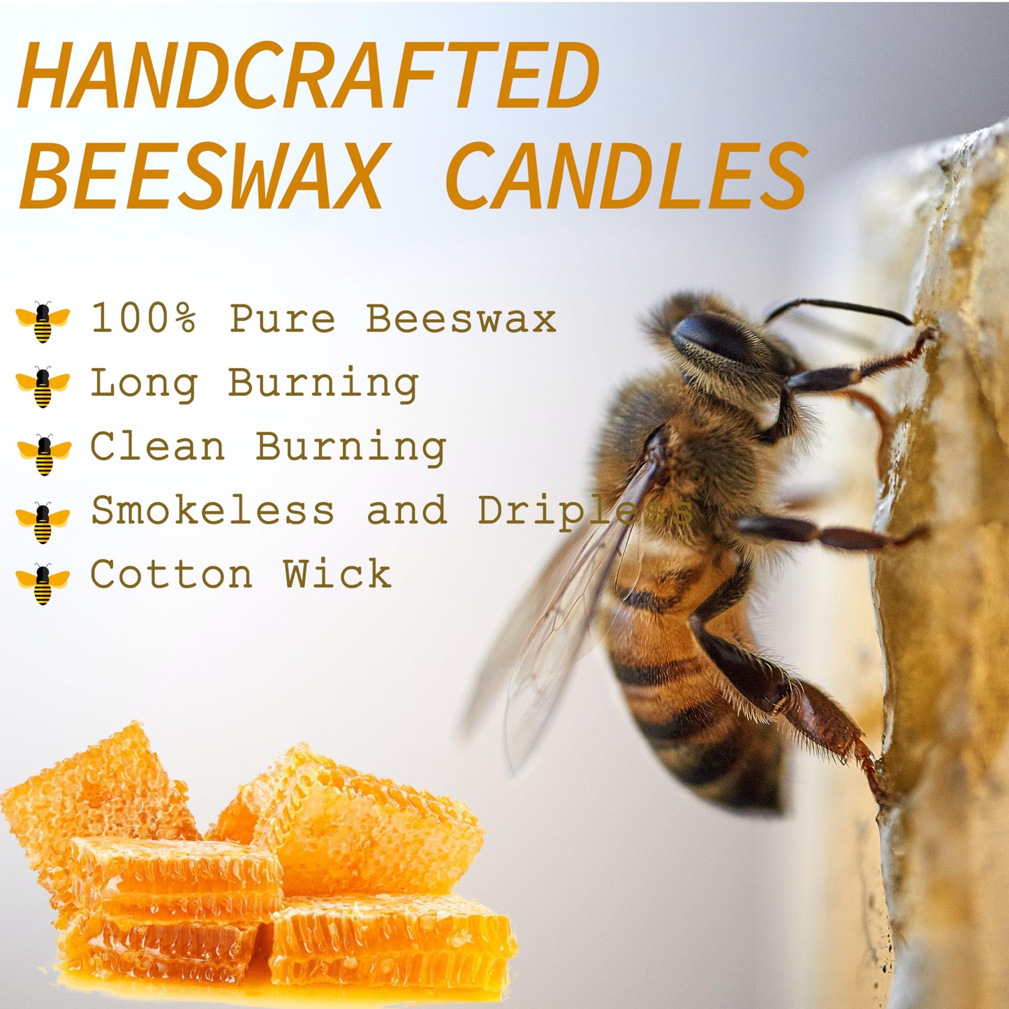 14 Packs Natural Beeswax Candles, Beeswax Pillar Candles with 490 Hours Burn Time, Organic Bees Wax Candles for Home, Relaxation, Smokeless & Dripless, 2x4 inch