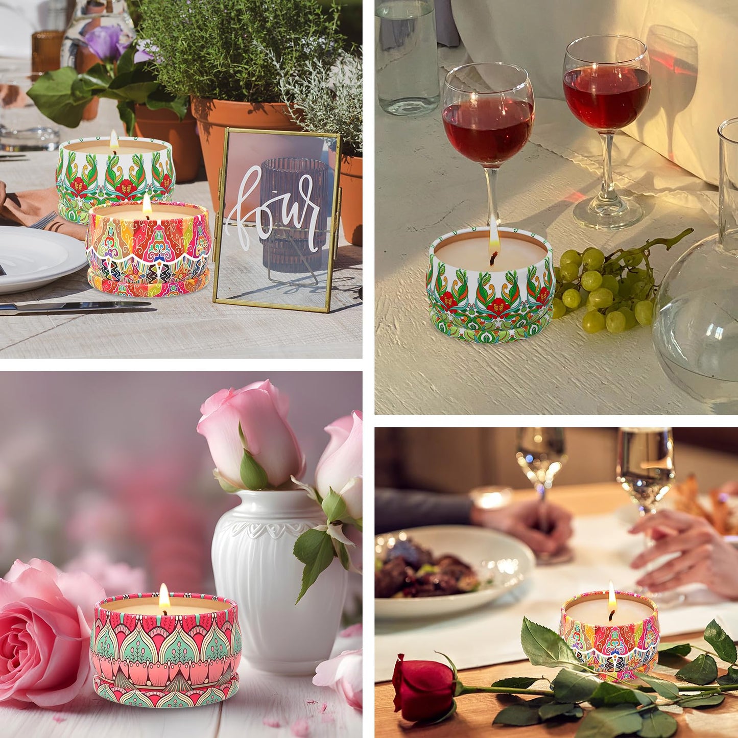 Scented Candles Gift Set,3 Pack Candles for Home Scented, Long Lasting Soy Wax Aromatherapy Candle Set, Gifts for Women with Gift Box(Rose.Vanilla.Orange)