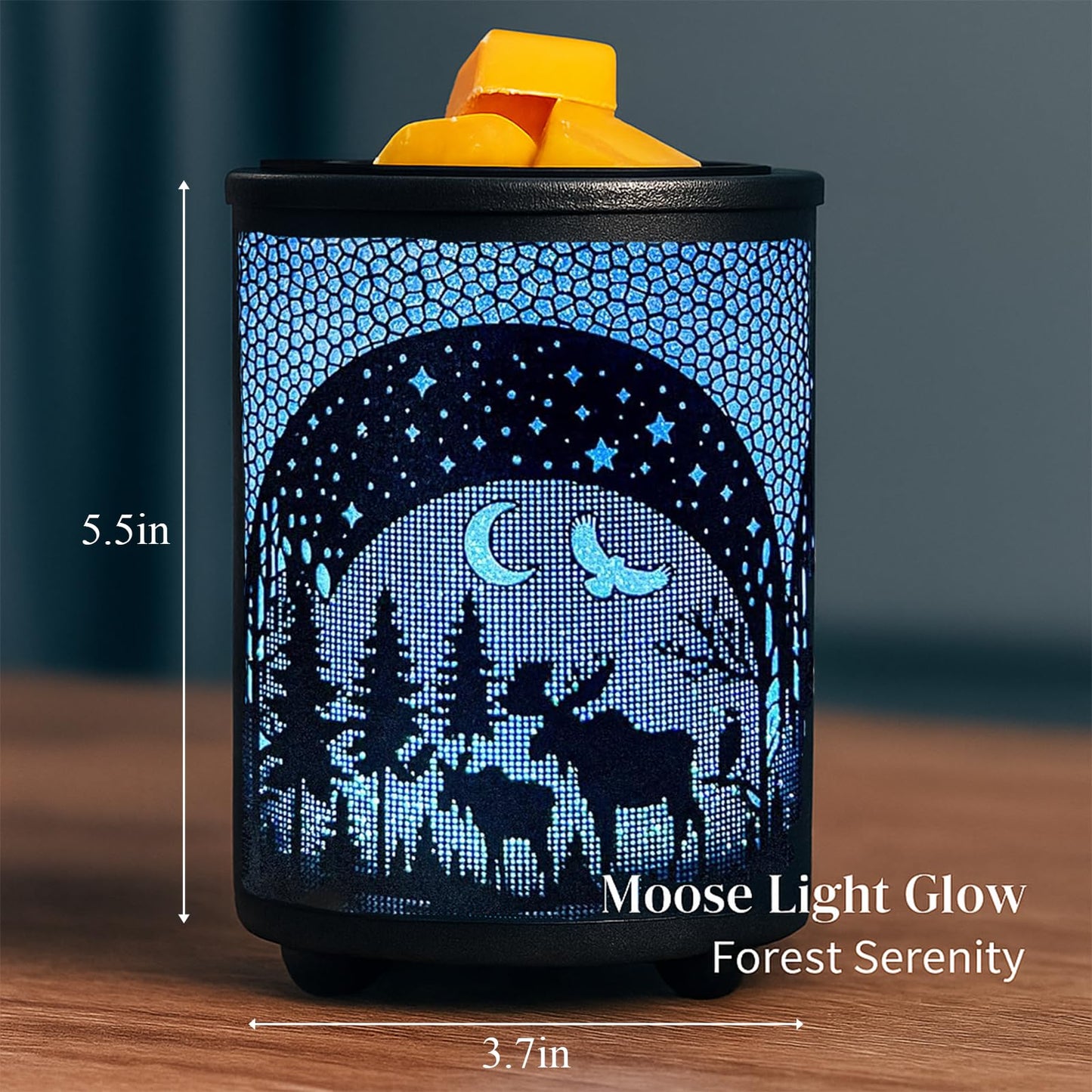 Leyoue Electric Wax Warmer with Efficient PTC Heating - Enchanting Deer in Forest Iron Design, Quickly Melts Wax Blocks, Releases Long-Lasting Fragrance, Perfect Home Decor Piec